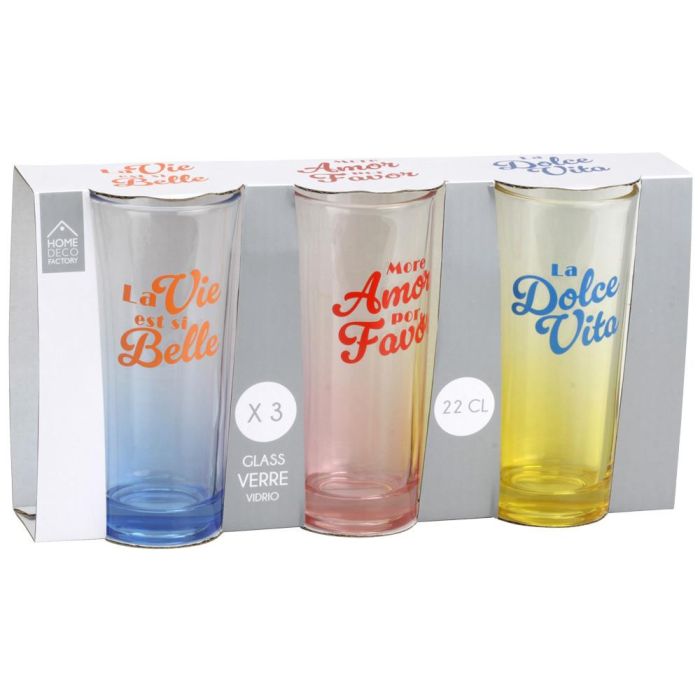 Juego De 3 Vasos 220 Ml Dolce Vita Home Deco Factory 2