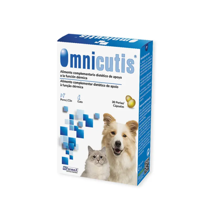 Omnicutis 30 Cápsulas para Perros y Gatos - Ácidos Grasos Esenciales, Zinc, Vitamina A - Dermatosis y Alergias Omnicutis 30 Cápsulas para Perros y Gatos - Ácidos Grasos Esenciales, Zinc, Vitamina A - Dermatosis y Alergias