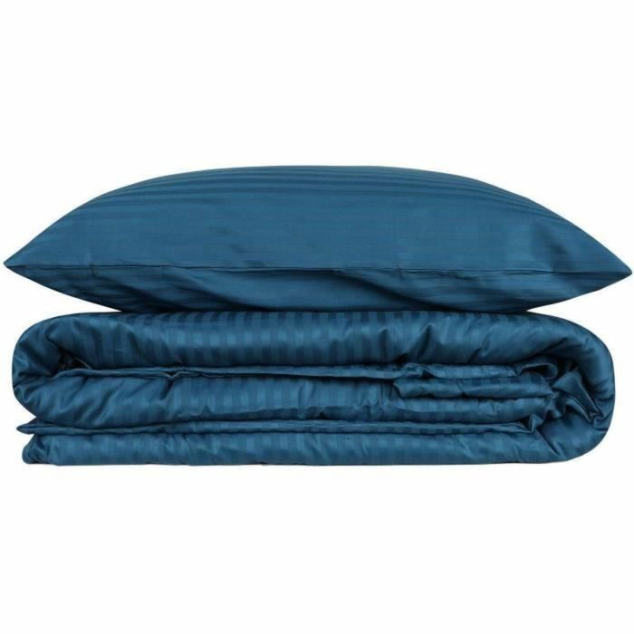 Juego de Cama 220x240 cm + 2 Fundas de Almohada 60x60 cm 100% Algodón Satén Azul MEN8682870453678 4