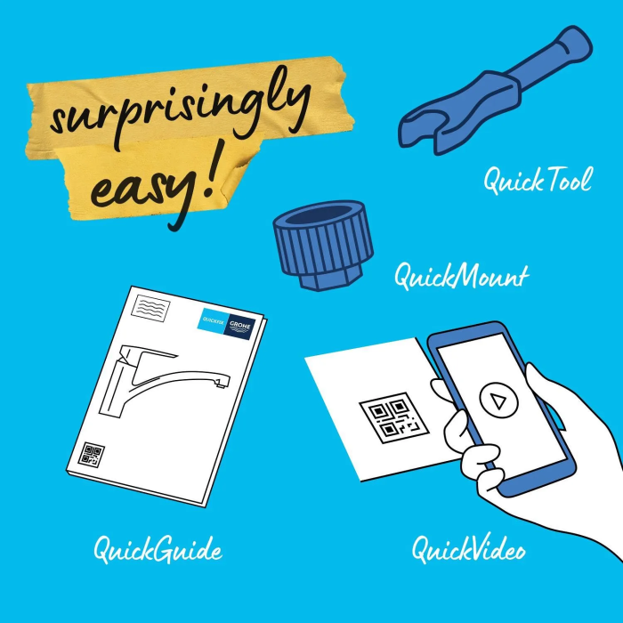 Grohe Mezclador de Fregadero Monomando de Lavabo con Acabado en Cromo 3 Grohe Mezclador de Fregadero Monomando de Lavabo con Acabado en Cromo 3