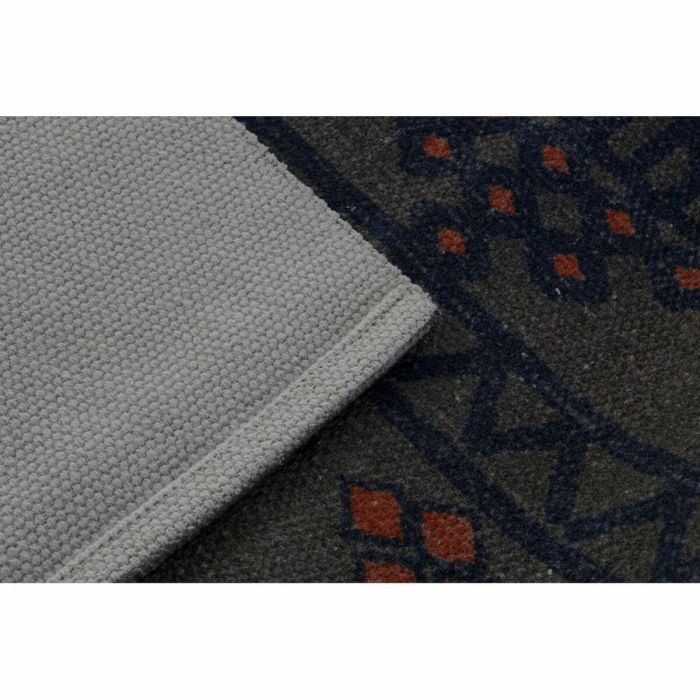 DKD Home Decor Alfombra Árabe Geométrica de Algodón Poliéster Azul Naranja 180x120 cm 715 gsm Colección Josta (2 Unidades) 3