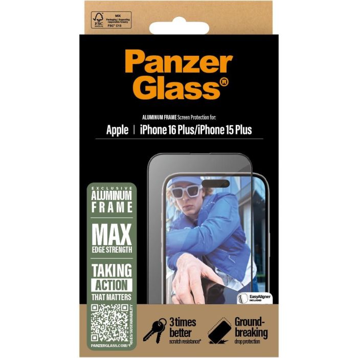 PanzerGlass Aluminum Frame iPhone 16/15 Plus UWF 2 PanzerGlass Aluminum Frame iPhone 16/15 Plus UWF 2