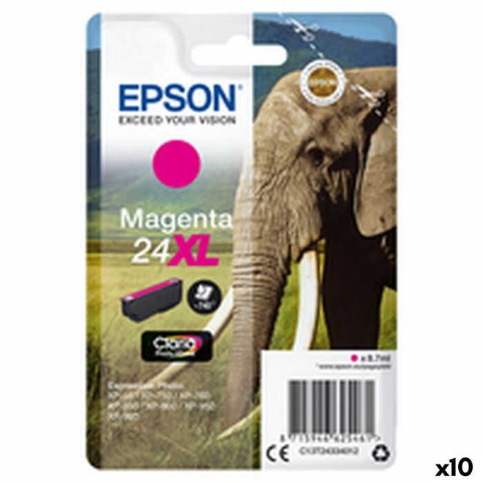 Cartucho de Tinta Original Epson EXPRESSION PHOTO XP-950 - 24XL Magenta (10 Unidades) 1