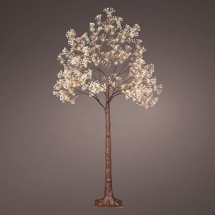 Lumineo Árbol LED Gypsophila Purpurina IP44 150cm - 126 LEDs, Luz Cálida, Interior/Exterior