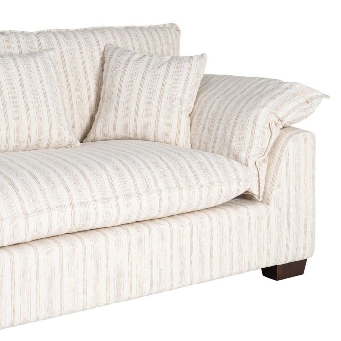 Sofá 2 Plazas Rayas Crema Tejido 178 X 101 X 71 cm