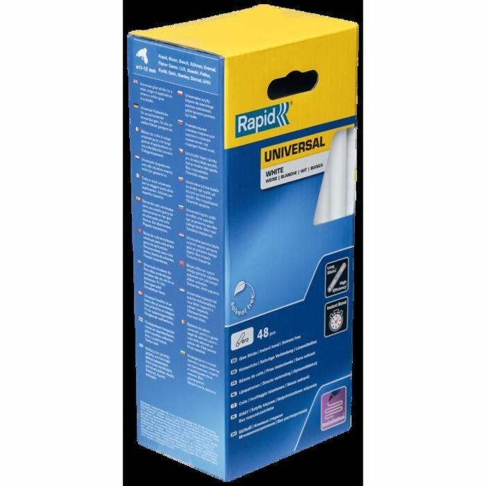 Rapid RAP4051661034251 Pegamento en Barras Ø12mm Blanco, Alta Fluidez, Fraguado Rápido 15 seg, 48 Unidades Rapid RAP4051661034251 Pegamento en Barras Ø12mm Blanco, Alta Fluidez, Fraguado Rápido 15 seg, 48 Unidades