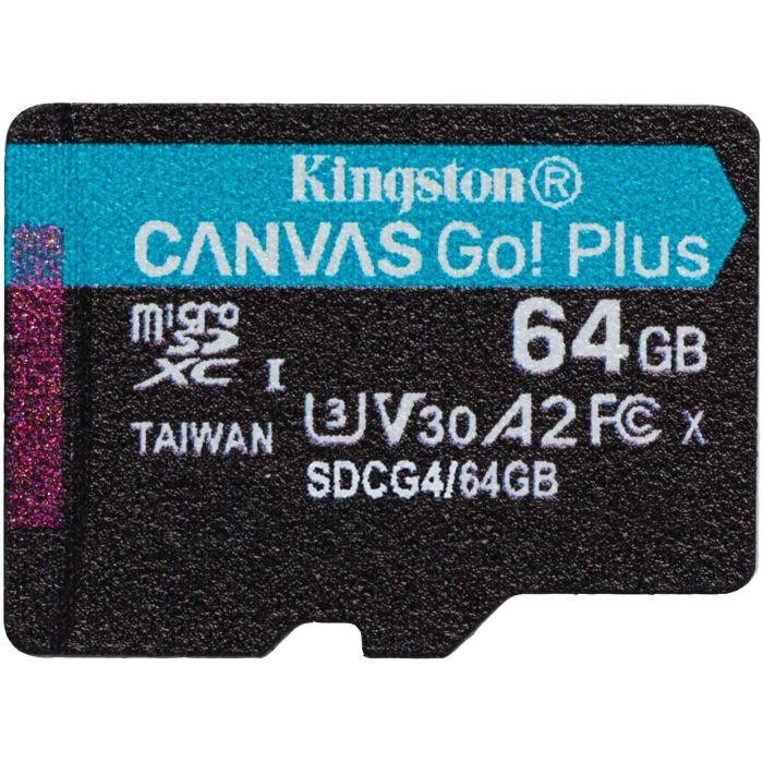 Kingston SDCG4/64GB Tarjeta de Memoria microSDXC Canvas Go! Plus 64GB 200MB/s Lectura Clase 10 U3 V30 A2 para 4K y Gaming con Adaptador 1 Kingston SDCG4/64GB Tarjeta de Memoria microSDXC Canvas Go! Plus 64GB 200MB/s Lectura Clase 10 U3 V30 A2 para 4K y Gaming con Adaptador 1