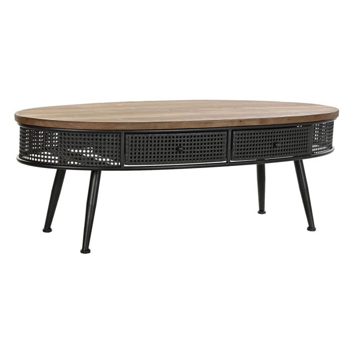 Mesa de Centro DKD Home Decor Marrón Negro Metal Abeto 120 x 58 x 42 cm