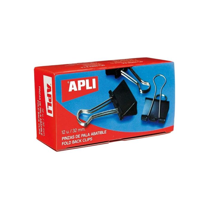 Pinzas Apli Negro Plateado 19 mm (10 Unidades) 1 Pinzas Apli Negro Plateado 19 mm (10 Unidades) 1