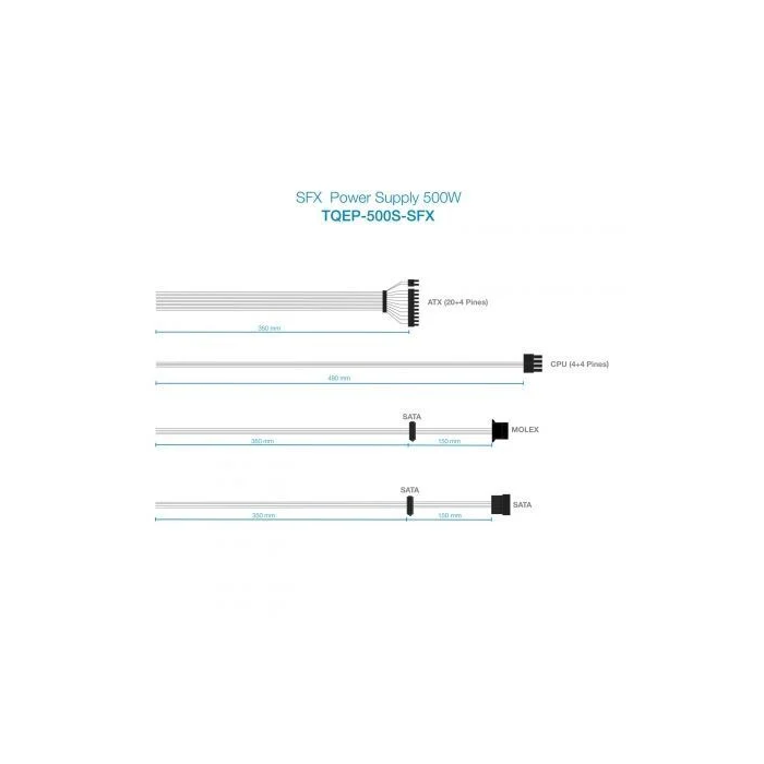 Tooq Fuente de Alimentacion Ecopower II 500W SFX Matx PC Plata 3