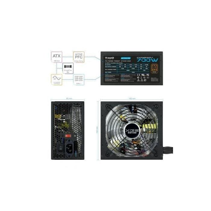 TOOQ FUENTE GAMING 700W ATX12V V2.31 APFC 82+ LED ON/OFF 2 TOOQ FUENTE GAMING 700W ATX12V V2.31 APFC 82+ LED ON/OFF 2