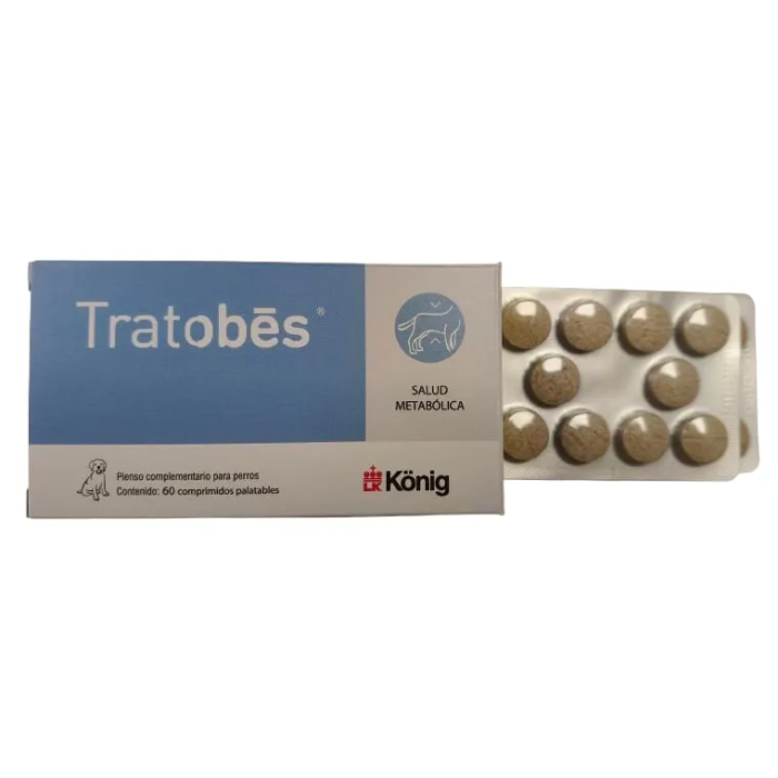 Konig Tratobes 60 Comprimidos para Perros | Ayuda al Control de Peso, Reduce Grasa y Tonifica Músculos