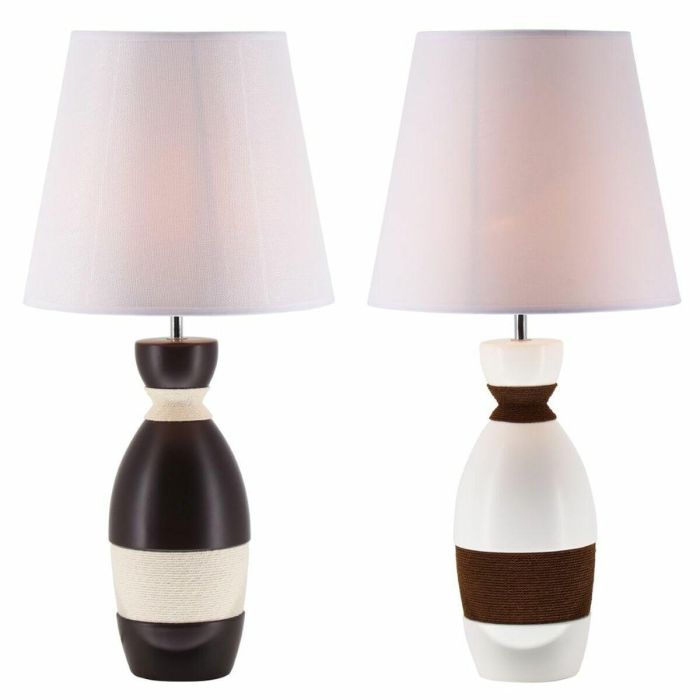 Lampara Sobremesa Cottage DKD Home Decor Blanco Marron Oscuro 30 x 61 x 30 cm (2 Unidades) Lampara Sobremesa Cottage DKD Home Decor Blanco Marron Oscuro 30 x 61 x 30 cm (2 Unidades)