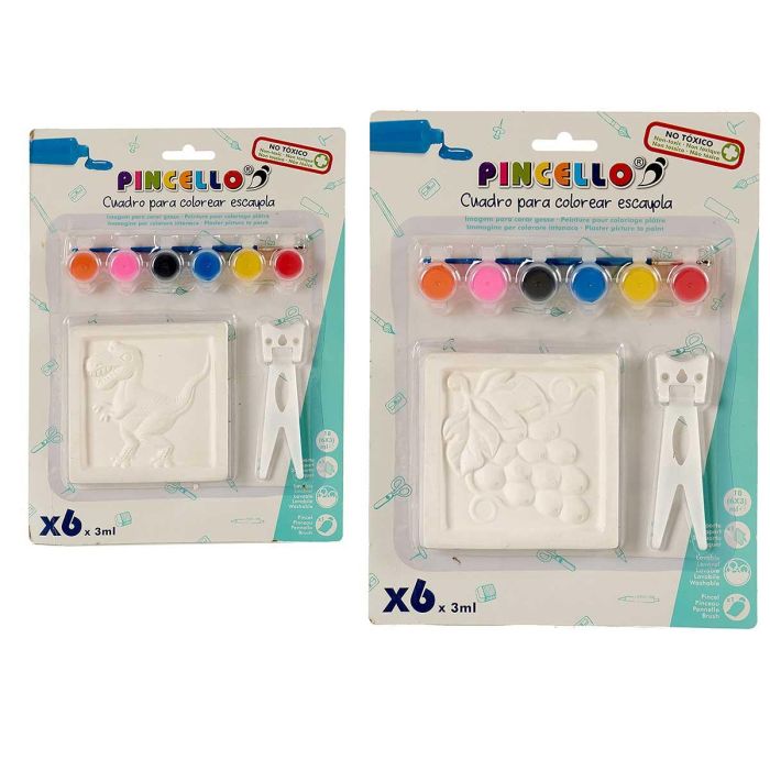 Pincello Cuadro Escayola Para Colorear Surtido de 6, 2x29x22 cm (24 Unidades) Pincello Cuadro Escayola Para Colorear Surtido de 6, 2x29x22 cm (24 Unidades)