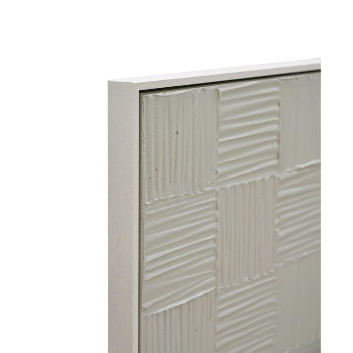DKD Home Decor Cuadro Scandi Moderno Lienzo Yeso Beige Blanco 4 x 123 x 83 cm (2 Unidades) 3
