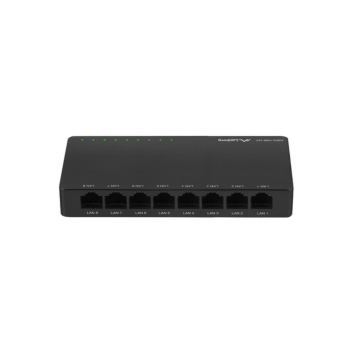 Lanberg DSP2-1008-12V Switch No Administrado Gigabit Ethernet 8 Puertos Negro 12V