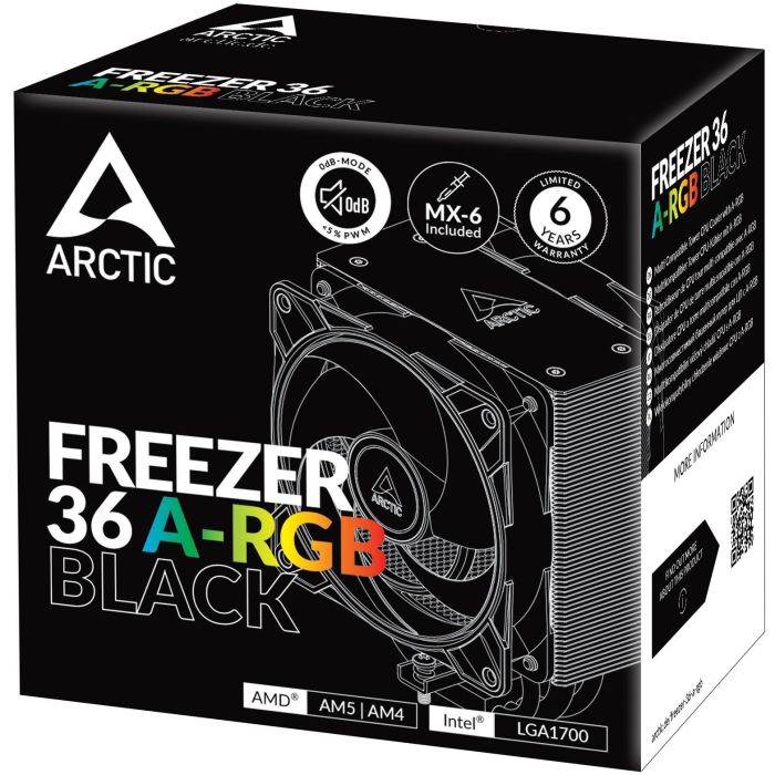 Arctic ACFRE00124A Ventilador con Disipador Freezer 36 A-RGB 12cm Intel LGA1851 AM5 8
