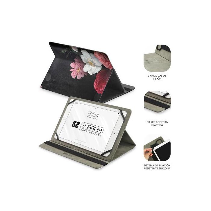 Funda Subblim Trendy Case Rosas para Tablet de 11"/ Negra 2 Funda Subblim Trendy Case Rosas para Tablet de 11"/ Negra 2