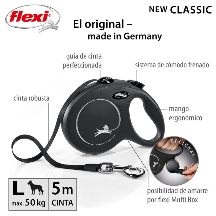 Correa Flexi New Classic L Cinta 5M Negro 3 Correa Flexi New Classic L Cinta 5M Negro 3