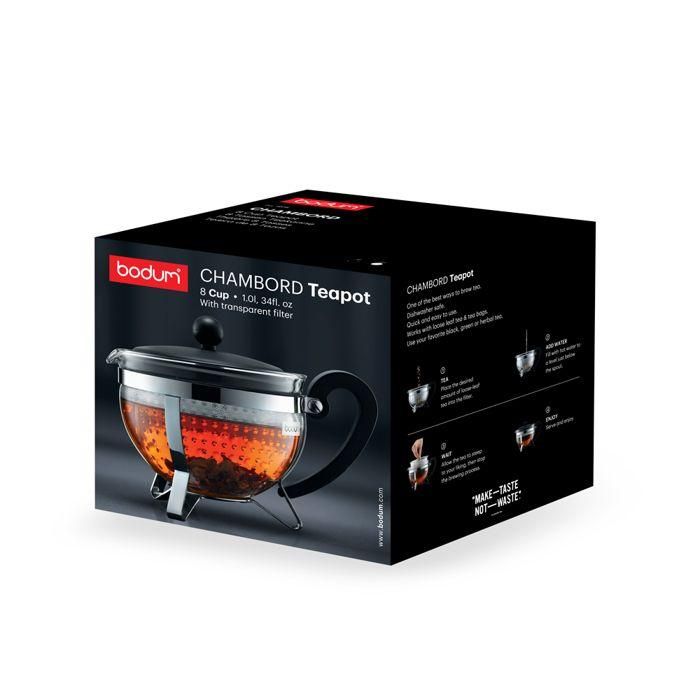 Tetera - Bodum - Chambord - 1 L - Vidrio - Acero inoxidable - Gris 1 Tetera - Bodum - Chambord - 1 L - Vidrio - Acero inoxidable - Gris 1