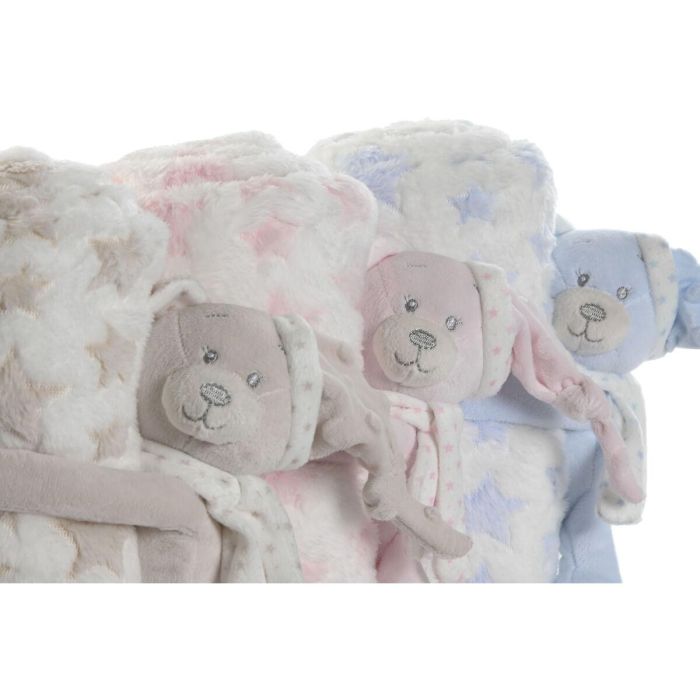 Peluche Manta Baby DKD Home Decor Rosa Azul 80 x 75 x 100 cm Set de 2 (3 Unidades) 3 Peluche Manta Baby DKD Home Decor Rosa Azul 80 x 75 x 100 cm Set de 2 (3 Unidades) 3