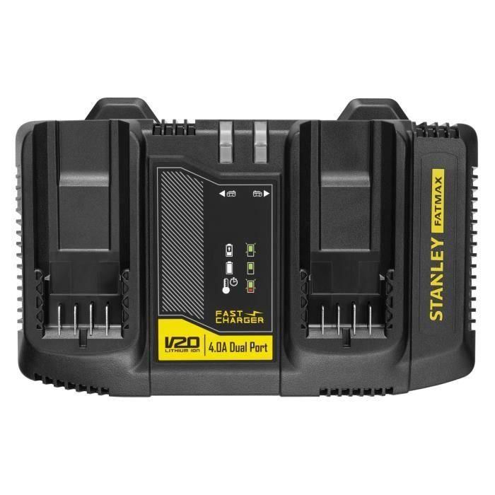 Cargador doble - 18 V 4 A - Compatible con todas las baterías de la generación V20 - STANLEY FATMAX, SFMCB24-QW 2 Cargador doble - 18 V 4 A - Compatible con todas las baterías de la generación V20 - STANLEY FATMAX, SFMCB24-QW 2
