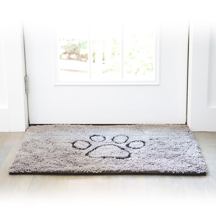 Dog Gone Smart Alfombrilla para Perros Dirty Dog Doormat Súper Absorbente Anti-Barro Microfibra Antideslizante Lavable Talla L 89x66 cm Gris