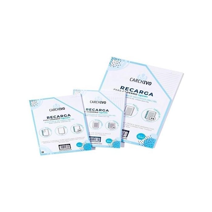 Carchivo Recambio Cuaderno Ingeniox A5 50 Hojas Extraíbles 100 gr Cuadrícula 5x5