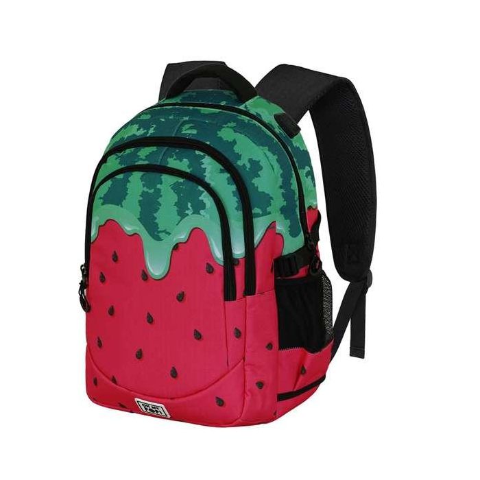 Karactermania OMP! Run. Plus FAN Melty Melo Mochila Verde 44x34x21 cm con Gran Capacidad, 3 Compartimentos, Bolsillo para Portátil y Puerto USB 1