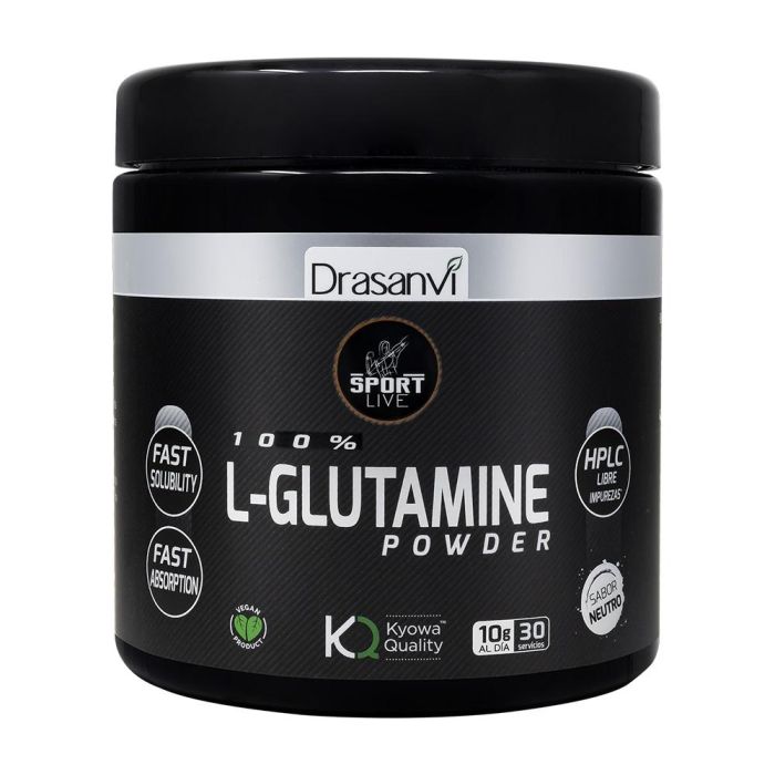 Sport Live L-Glutamina Neutra 300g, aminoácido en forma libre Kyowa para músculos y sistema inmunitario