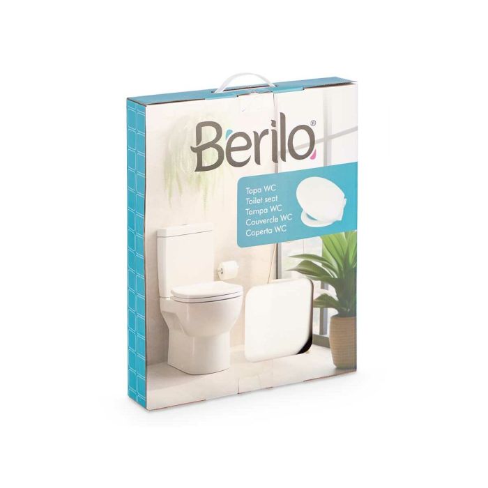 Tapa para Inodoro Berilo B6618A Blanco Polipropileno 37 x 4 x 43 cm (6 Unidades) 2