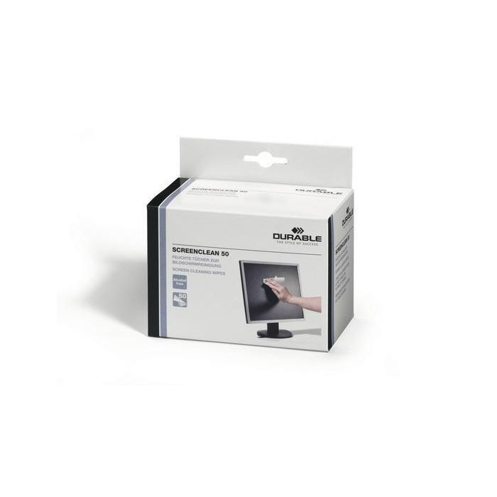 Durable SCREENCLEAN, Screen Cleaning Wipes Pack of 50 Durable SCREENCLEAN, Screen Cleaning Wipes Pack of 50