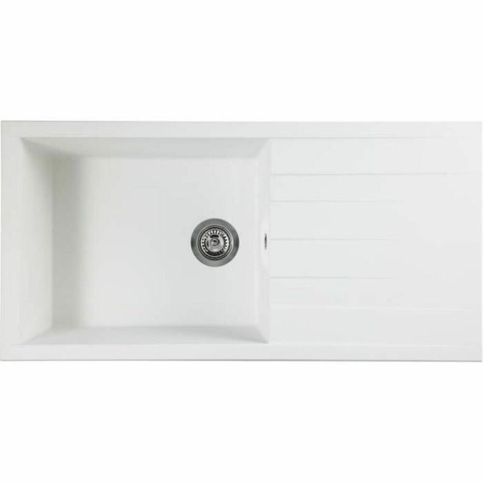 Stradour UNI - 17 Fregadero Incorporado CUBE SMC Blanco 1 Recipiente 100x50 cm Drenaje Manual con Sifón y Cesta Stradour UNI - 17 Fregadero Incorporado CUBE SMC Blanco 1 Recipiente 100x50 cm Drenaje Manual con Sifón y Cesta