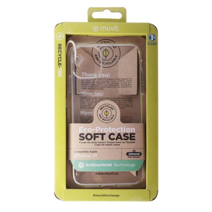 Muvit Funda Recycletek Antibacteriana para Apple iPhone - Material 100% Reciclado 1 Muvit Funda Recycletek Antibacteriana para Apple iPhone - Material 100% Reciclado 1