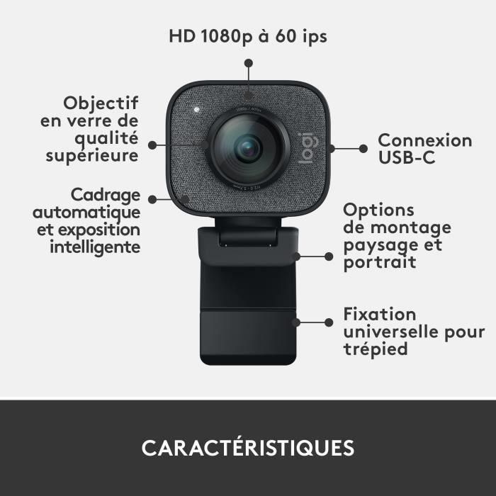 Logitech StreamCam Cámara de Streaming Full HD 1080p a 60 fps USB-C para Twitch, YouTube, Compatible con OBS, XSplit 5 Logitech StreamCam Cámara de Streaming Full HD 1080p a 60 fps USB-C para Twitch, YouTube, Compatible con OBS, XSplit 5