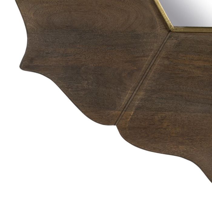 Espejo Marrón Madera de Mango Decoración 90 X 3 X 90 cm