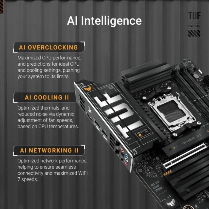 Asus Placa Base TUF GAMING X870-PLUS WiFi Socket AM5 DDR5 PCIe 5.0 Wi-Fi 7