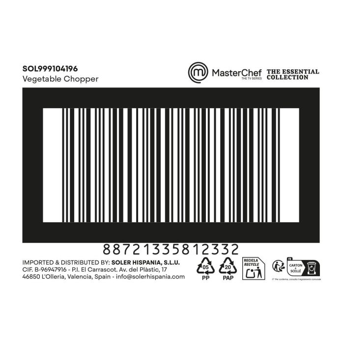 Inde Picadora Cebollas Y Verduras 9,5x22,7x9,2 cm 6,04 kg (24 Unidades) 1