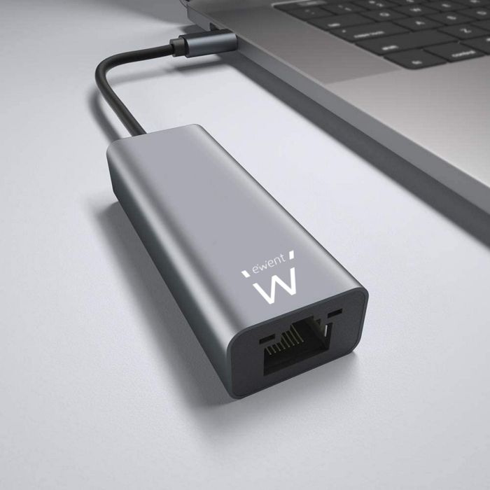 Ewent Adaptador de Red Gigabit USB-C EW9818, Conexión RJ45, Compatible con 10/100/1000 Mbps y USB 3.2 Gen1, Plug and Play 2