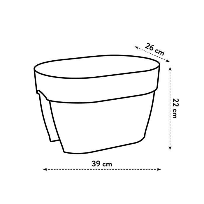 ELHO - Maceta - Vibia Campana Flower Bridge 40 - Antracita - Balcón exterior - L 26 x W 39 x H 22 cm 3 ELHO - Maceta - Vibia Campana Flower Bridge 40 - Antracita - Balcón exterior - L 26 x W 39 x H 22 cm 3