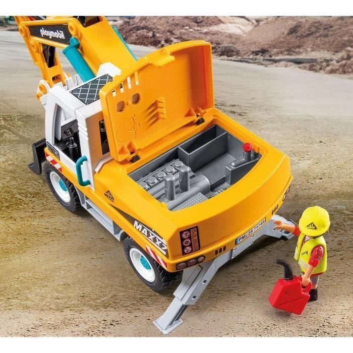 Playmobil 71749 Excavadora Grande Action Heroes con pala móvil, giro 360° y patas de apoyo para niños +4 años 3