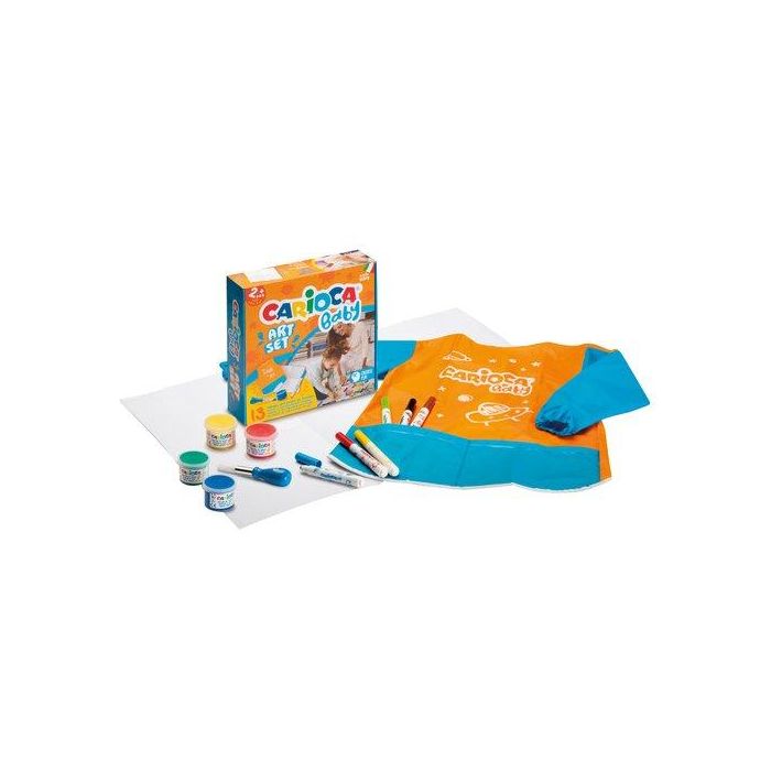 Set Carioca Baby Creator 12 Pcs 1X Delantal Impermeable 1X Cepillo Baby 2+ 4X Pintura Dedos Baby 2+ 6X Marcadores Baby 2+