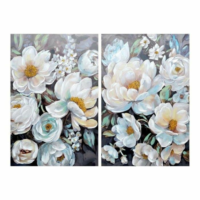 Cuadro DKD Home Decor Flores 80 x 3 x 120 cm Romántico (2 Unidades) Cuadro DKD Home Decor Flores 80 x 3 x 120 cm Romántico (2 Unidades)