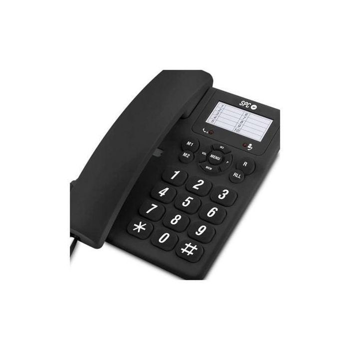 SPC Original 3602N Teléfono Fijo con Teclas Extragrandes, 3 Memorias Directas, Timbre y Auricular Ajustable Negro 1 SPC Original 3602N Teléfono Fijo con Teclas Extragrandes, 3 Memorias Directas, Timbre y Auricular Ajustable Negro 1