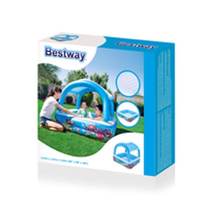 Bestway Piscina Hinchable Infantil Techo Desmontable 140x140x114 cm +2 Años Jardin 52192 6