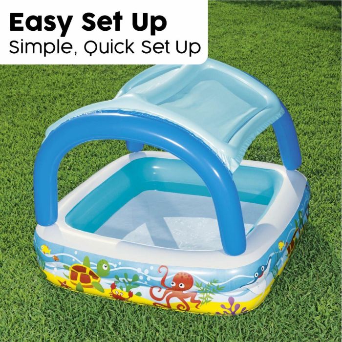 Bestway Piscina Hinchable Infantil Techo Desmontable 140x140x114 cm +2 Años Jardin 52192 9