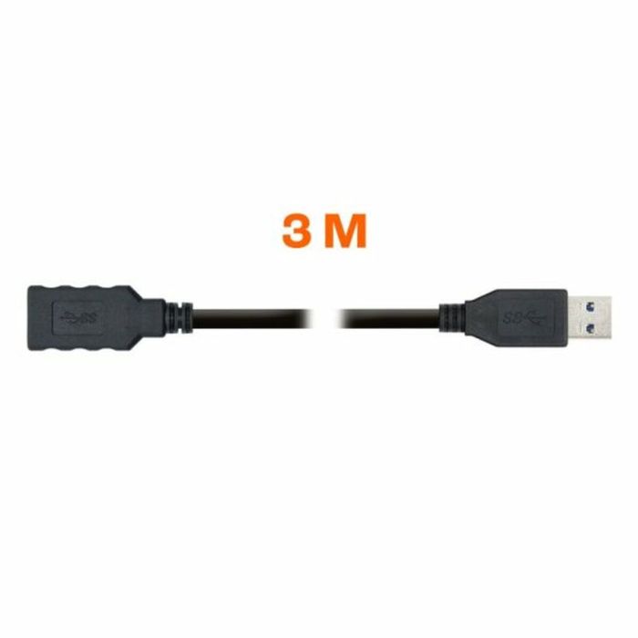 Cable USB PcCom Negro 3 m 1