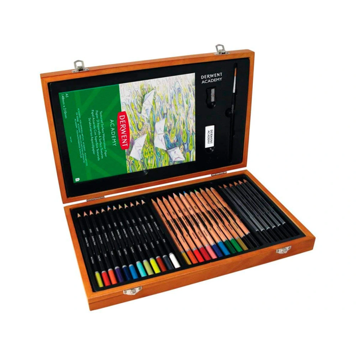 Derwent Estuche de Pintura con Lápices de Colores Academy Madera 35 Piezas 3