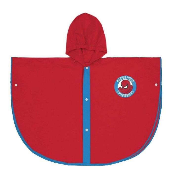 Poncho Impermeable con Capucha Spider-Man Rojo 0 Poncho Impermeable con Capucha Spider-Man Rojo 0