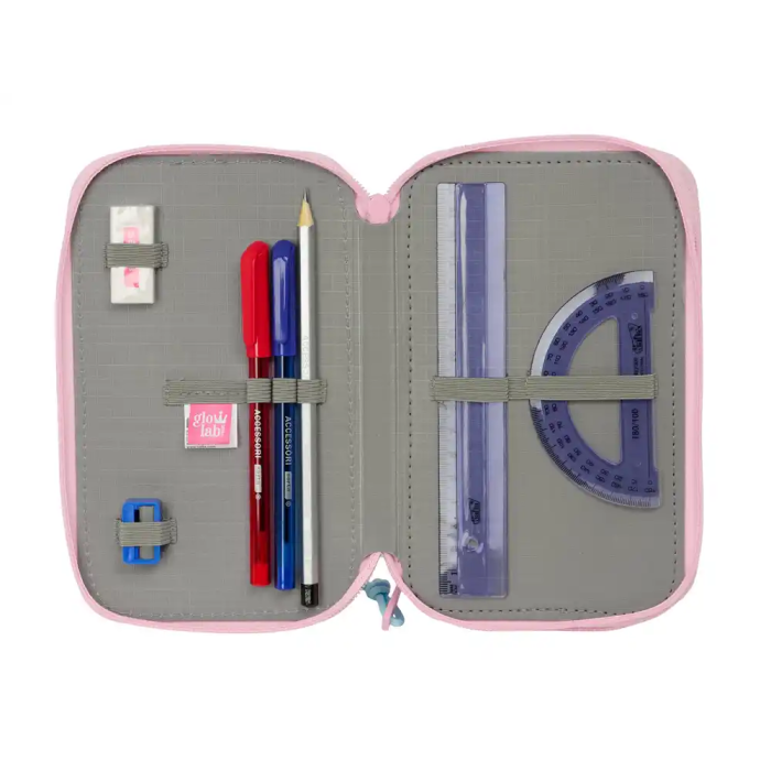 Safta Plumier escolar Glowlab kids Triple Cremallera 37 Piezas 195x125x55 mm 3